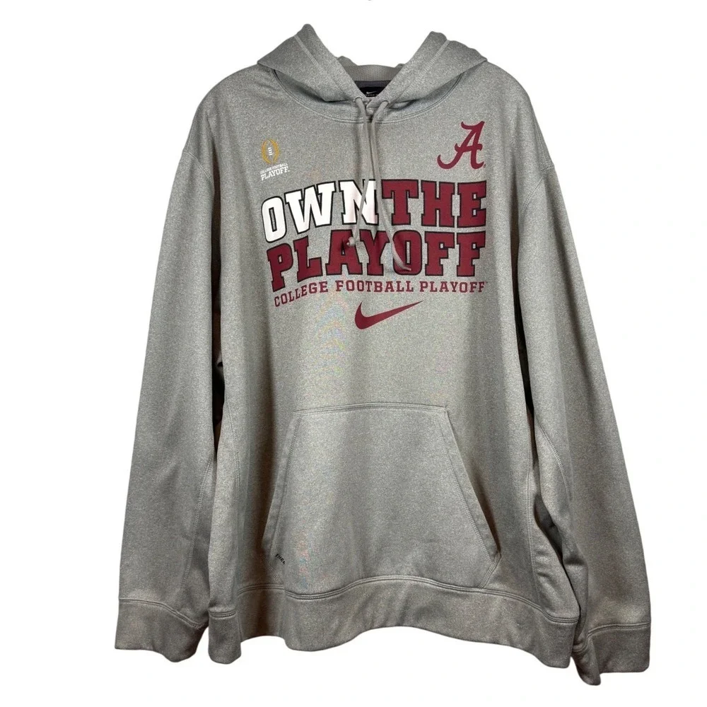 NIKE Men's Therma Fit Hoodie, Alabama Football Roll Tide, Playoffs Size XXL